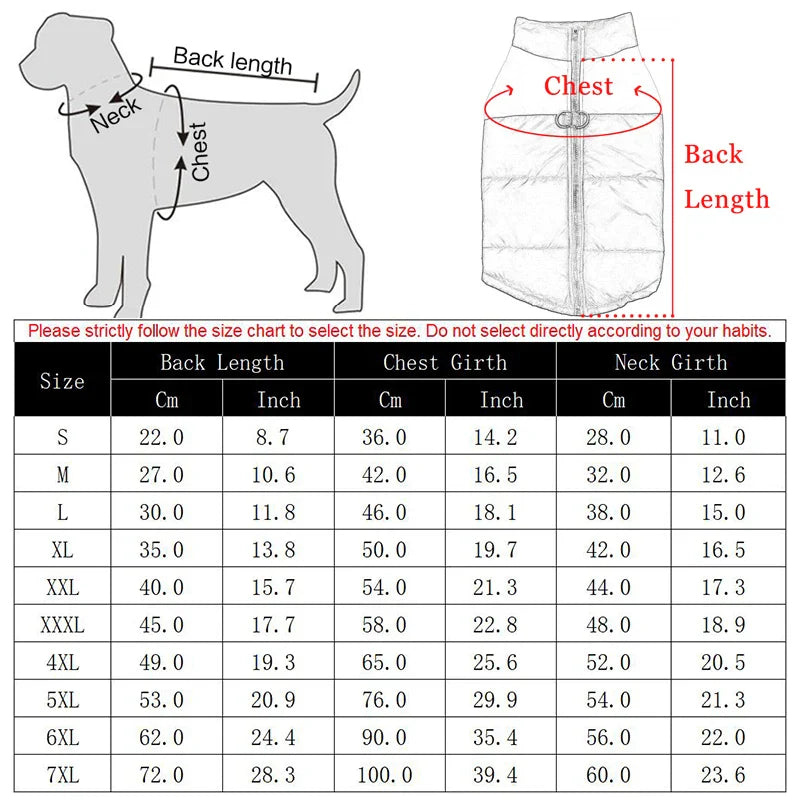 Jaqueta de Inverno Impermeável para Cachorros